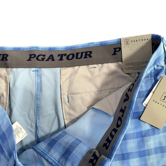 PGA Tour Men's Moisture Wicking Stretch Plaid Golf Shorts Size 42 $68 - Picture 6 of 7